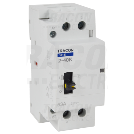 Contactor modular SHK2-40K 230V AC, 50Hz, 2 Mod, 2×NO, AC1/AC7a, 40A