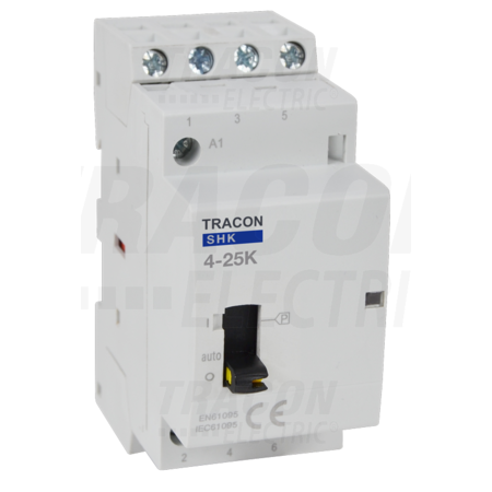 Contactor modular SHK4-25K 230V AC, 50Hz, 2 Mod, 4×NO, AC1/AC7a, 25A