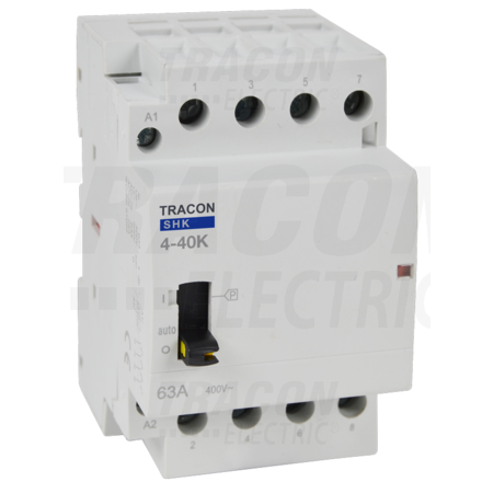 Contactor modular SHK4-40K 230V AC, 50Hz, 3 Mod, 4×NO, AC1/AC7a, 40A