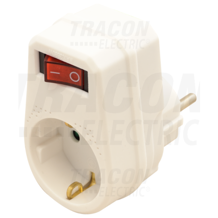 Adaptor priza cu intrerupator,alb kacs1 250 vac 16 a 1×schuko, max. 3680 w