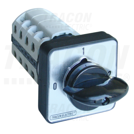Selector, 0-1-2 TKB-259/4 400V, 50Hz, 25A, 2×4P, 7,5kW, 48×48mm, 90°