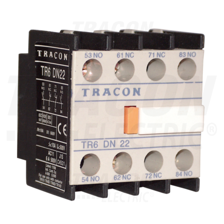 Contact auxiliar frontal, pentru contactor TR1D/F si TR1E TR6DN31 230V, 50Hz, 2A, 1×NC+3×NO