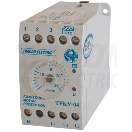 Releu trifazic suprav.tens cu asimetrie regl./prot. termica tfkv-04 3x230/400v ac,+/-5% - +/-25%, 5a/250v ac