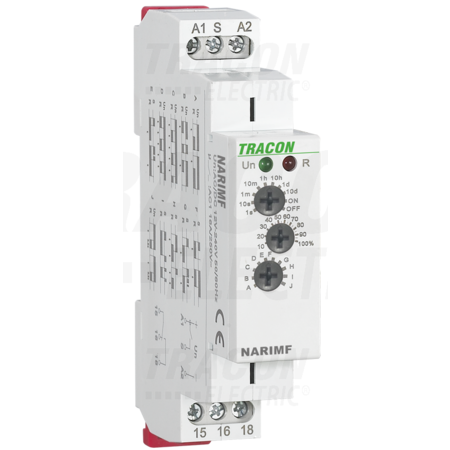 Releu de timp multifunctional(10 functii) narimf ac/dc 12-240v, 0,1s-10d, 16a/ac1, 250vac/24vdc