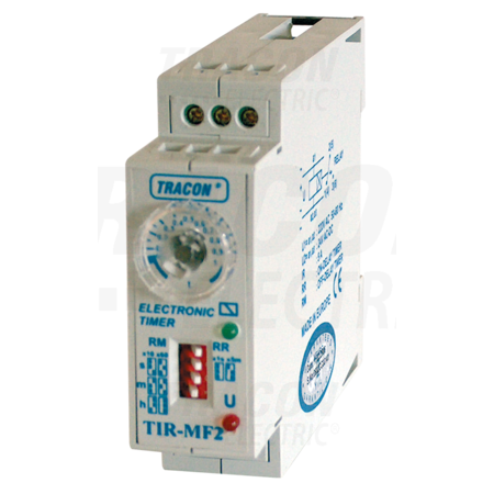 Releu de timp cu doua functii tir-mf2 230v ac/24v ac/dc, 0s-60h 5a/250v ac