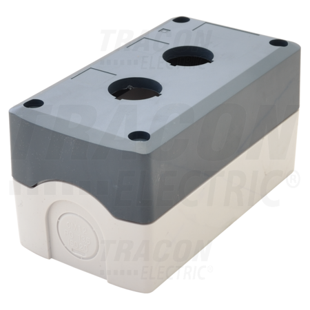 Carcasa pentru butoane, gri, 2 NYGD-2GR d=22,5, IP65, 2×PG-13,5