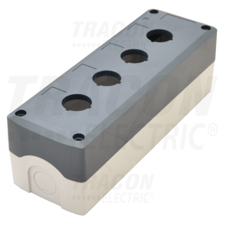 Carcasa pentru butoane, gri, 4 nygd-4gr d=22,5, ip65, 2×pg-13,5