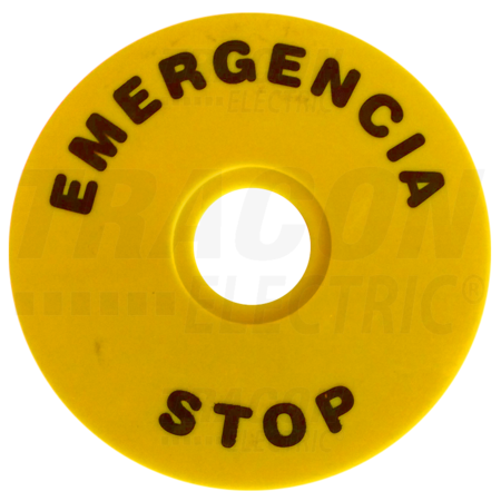 Placuta EMERGENCY STOP NYG3-ES90 d=90mm; h=2mm; ABS