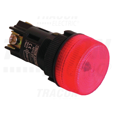 Lampa de semnalizare, mat.plastic,rosie, in carcasa nygev444pt 0,4a/250v ac, d=22mm, ip44, nygi230