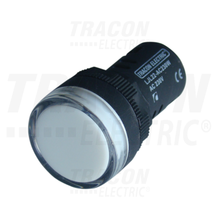 Tracon - Lampa de semnalizare cu led, alba ljl16-we 230v ac/dc, d=16mm