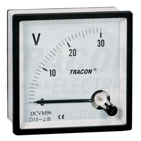 Voltmetru analogic de curent continuu DCVM96-250 96×96mm, 250V DC