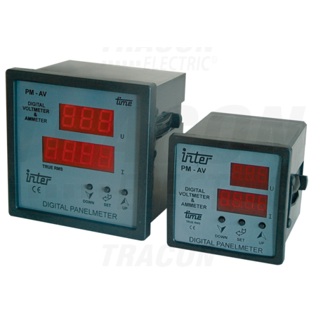 Ampermetru si voltmetru digital cu raport de transf.reglabil DTT-1-96 96×96mm, 500V AC, 0-9500/5A AC