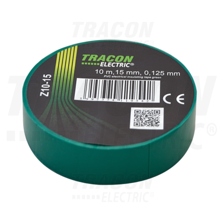 Banda izolatoare, verde z10-15 10m×15mm, pvc, 0-90°c, 40kv/mm