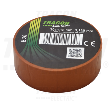 Banda izolatoare, maro b20 20m×18mm, pvc, 0-90°c, 40kv/mm