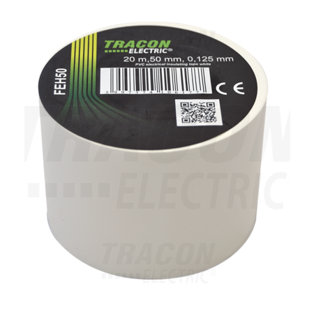 Banda izolatoare, alba FEH50 20m×50mm, PVC, 0-90°C, 40kV/mm