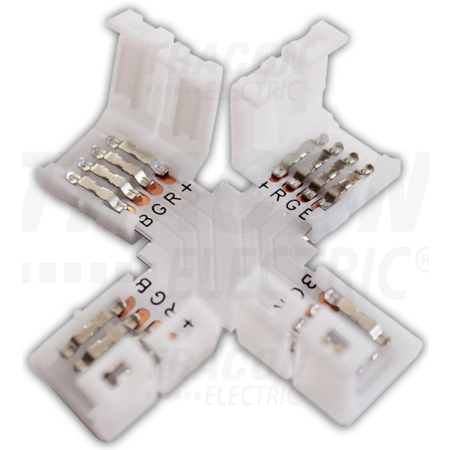 Conector rapid pentru bandaled rgb in forma de x lsztxrgb w=10 mm, 4p