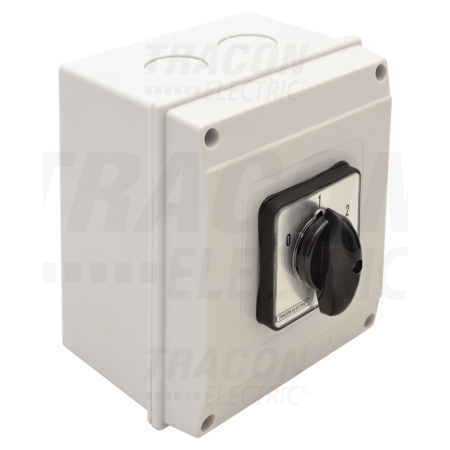 Selector, 0-1-2, in carcasa TKB-256/3T65 400V, 50Hz, 25A, 2×3P, 7,5kW, 48×48mm, 60°, IP65