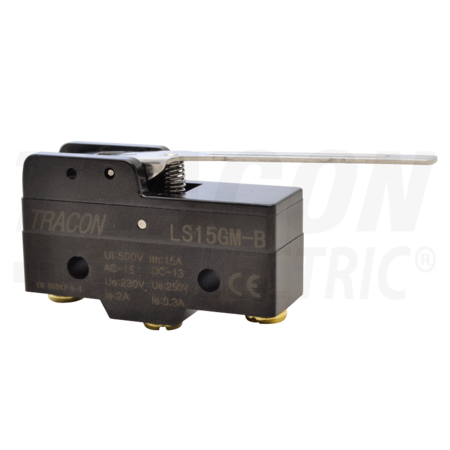 Limitator de cursa cu tija si arc LS15GM-B 1×CO, 2A/230V AC, 49mm, IP00