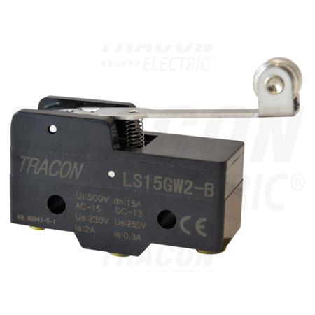 Limitator cursa tija,arc si rola ls15gw2-b 1×co, 2a/230v ac, 35mm, ip00