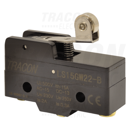 Limitator cursa tija arc si rola ls15gw22-b 1×co, 2a/230v ac, 19mm, ip00