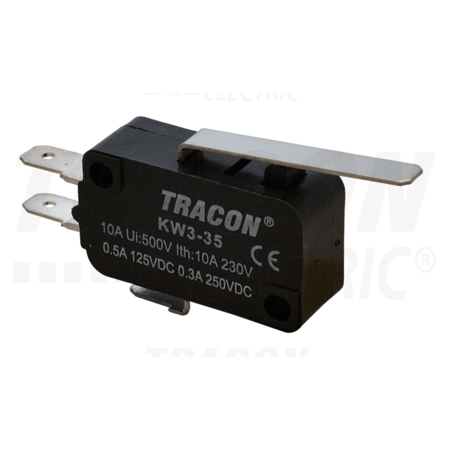 Micro intrerupator cu tija si arc KW3-35 1×CO 10(3)A/230V, 28mm, 4,8x0,8 mm, IP00