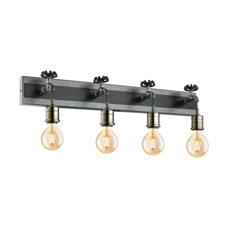 Lampa perete GOLDCLIFF silver-antique, negru 220-240V,50/60Hz