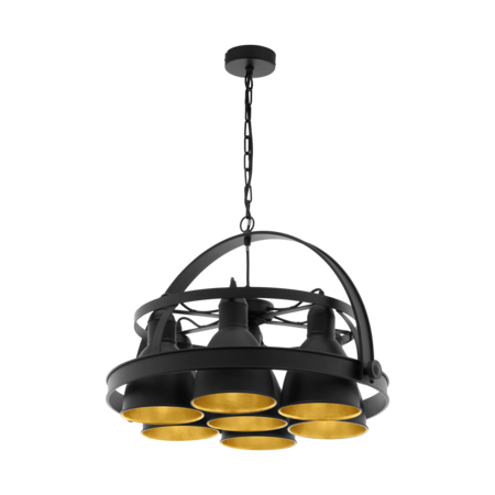 Lampa suspendata BACKBARROW negru, gold 220-240V,50/60Hz