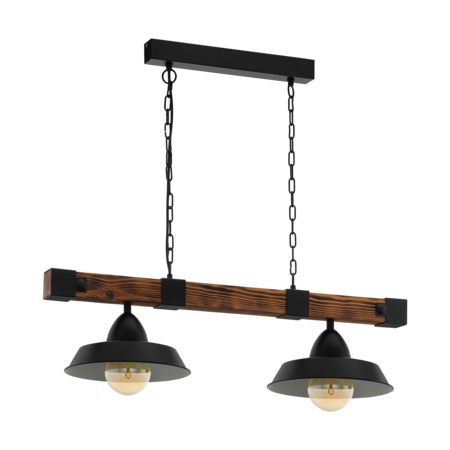 Lampa suspendata OLDBURY negru, brown rustic 220-240V,50/60Hz