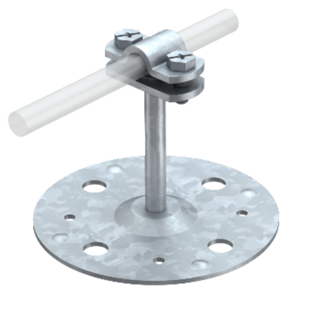 Roof conductor holder, suitable for bonding straight to flat roofs | type 165 b 60