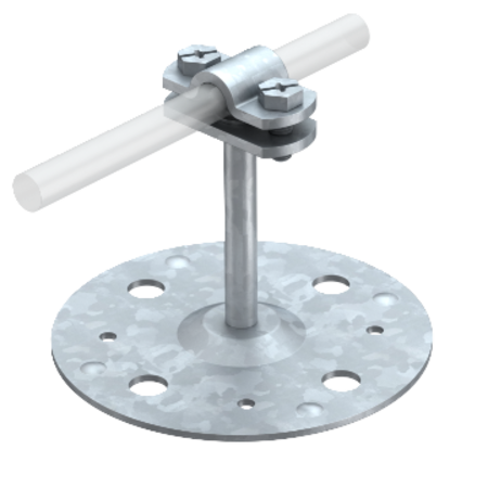 Roof conductor holder, suitable for bonding straight to flat roofs | Type 165 B 60