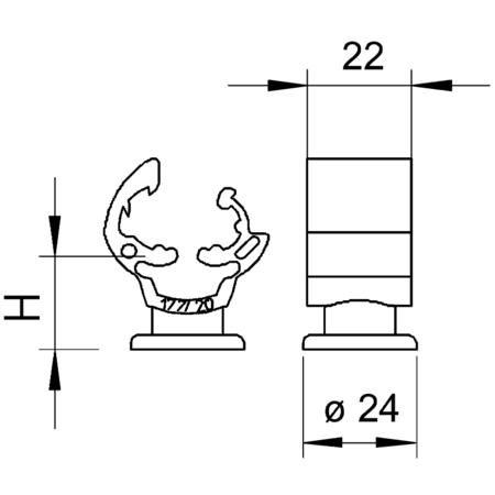 Clema fixare universala pentru conductor paratrasnet Rd 8−10 mm | Type 177 20 M8 Obo Betermann