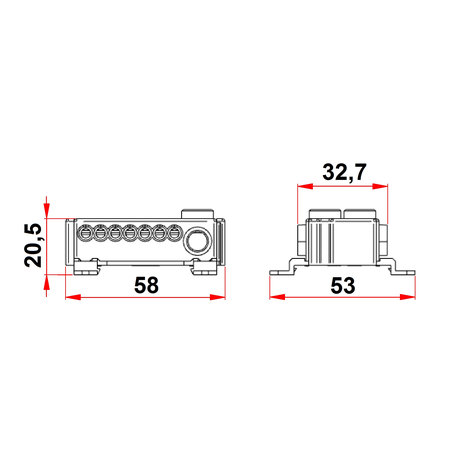 Clema cu conexiune rapida, verde, 2 x 25 mm², 14 x 6 mm²