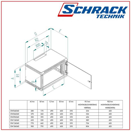 Dulap cablare structurata MONOBLOCK 19 6U 600x400mm