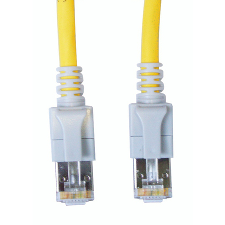 Patchcablu Cat6a cu LED ecranat RJ45 galben 10GB 0,5m