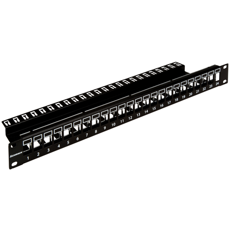 Patchpanel 19 24 porturi(SFA)(SFB) goale,1UH,negru,scurt