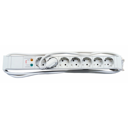 PDU 19,7xSchuko+prot suprat, prof PVC 1,25U,cabl 2m,RAL7035