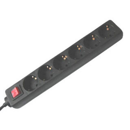 Pdu with surge protector, 6 outlets schuko, 10a, 1.4m cable