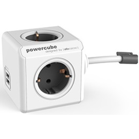 Power cube design multipriza 16a,4xschuko gri, 2xusb 2,1a