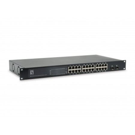 Switch 24xRJ45 + 2xSFP 10/100/1000 (PoE+), 19, 380W