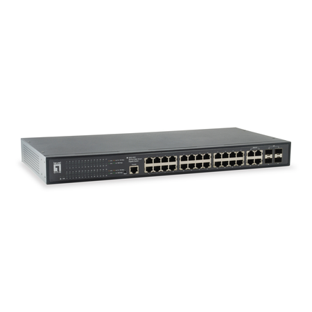 Switch web smart 24xrj45 10/100/1000 + 2xsfp 1000, 19