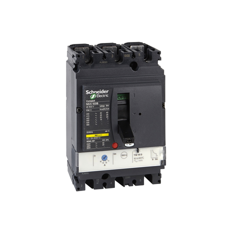 Circuit breaker compact nsx100b, 25 ka at 415 vac, tmd trip unit 80 a, 3 poles 2d
