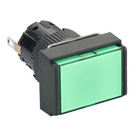 Lampa pilot dreptunghi. Ø16 ip65 verde - led 24vdc integral conector polariz