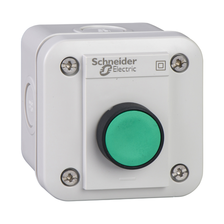 Schneider Statie cda xal-e - 1 buton incastrat - revenire cu arc - verde - 1 no