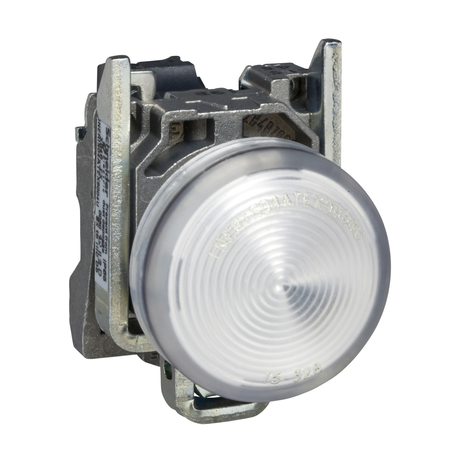 Schneider Lampa pilot completa alba Ø 22, lentila simpla, bec ba9s = 250 v