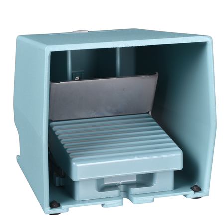 Intreruptor pedala simplu - ip66 - cu capac - metalic - albastru - 2ni + 2nd