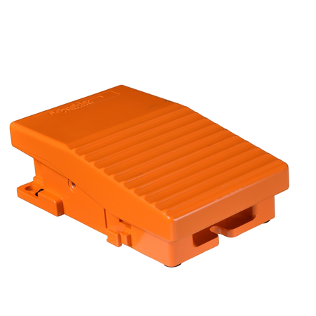 Comutator picior simplu - ip66 -fara capac -metalic -portocaliu - 1 nc + 1 no