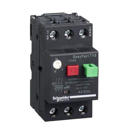 Motor circuit breaker gz1 - 3 poles 3d - 1..1.6a - thermomagnetic trip unit