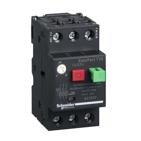 Motor circuit breaker gz1 - 3 poles 3d - 1.6..2.5a - thermomagnetic trip unit