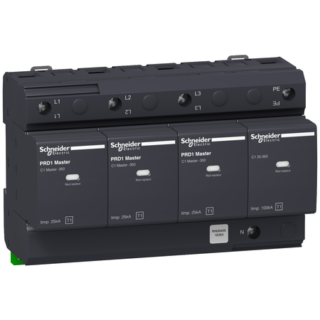 Descarcator modular prd1 master - 3 poli + n - 350v - cu transfer la distanta