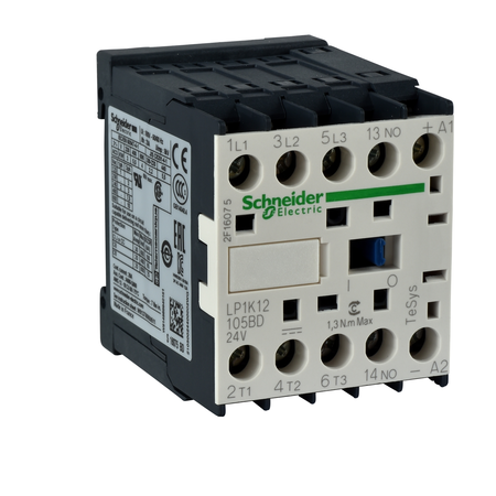 Tesys K Contactor - 3P - Ac-3 = 440 V 9 A - 1 No Aux. - 24 V C.C Bobina